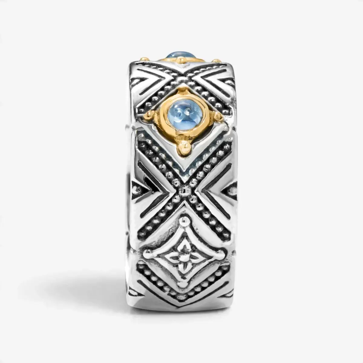 Konstantino Konstantino Dome Sterling Silver & 18K Yellow Gold Blue Spinel Band Ring Sz. 7 by The Solist | Thumbnail 2 Konstantino Konstantino Dome Sterling Silver & 18K Yellow Gold Blue Spinel Band Ring Sz. 7 by The Solist | Thumbnail 2