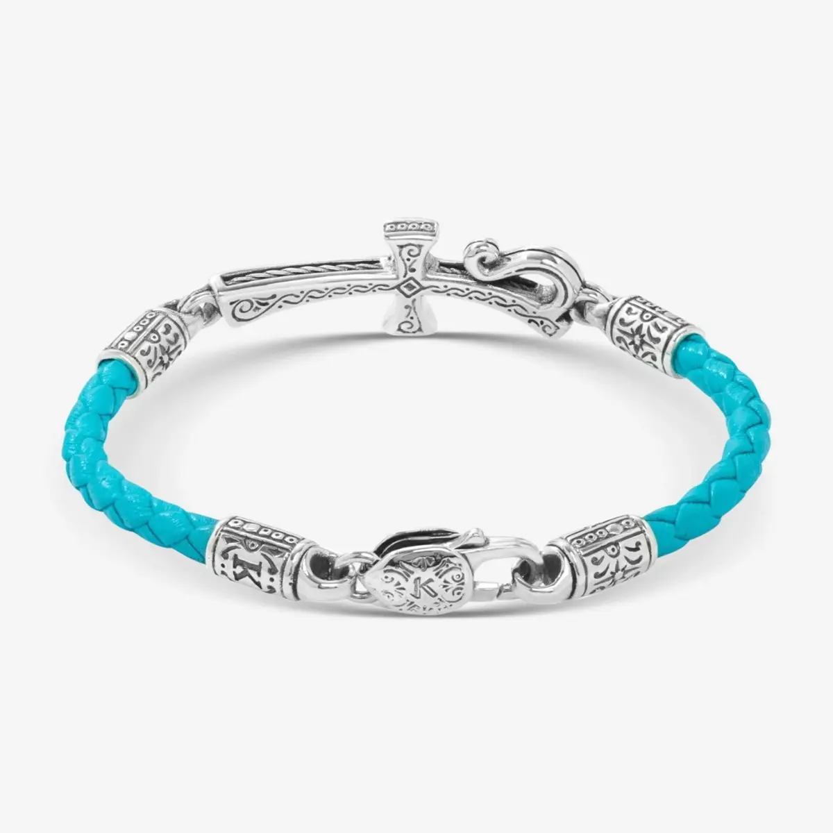 Konstantino Konstantino Dome Sterling Silver & 18K Yellow Gold Blue Spinel Leather Bracelet by The Solist | Thumbnail 4 Konstantino Konstantino Dome Sterling Silver & 18K Yellow Gold Blue Spinel Leather Bracelet by The Solist | Thumbnail 4