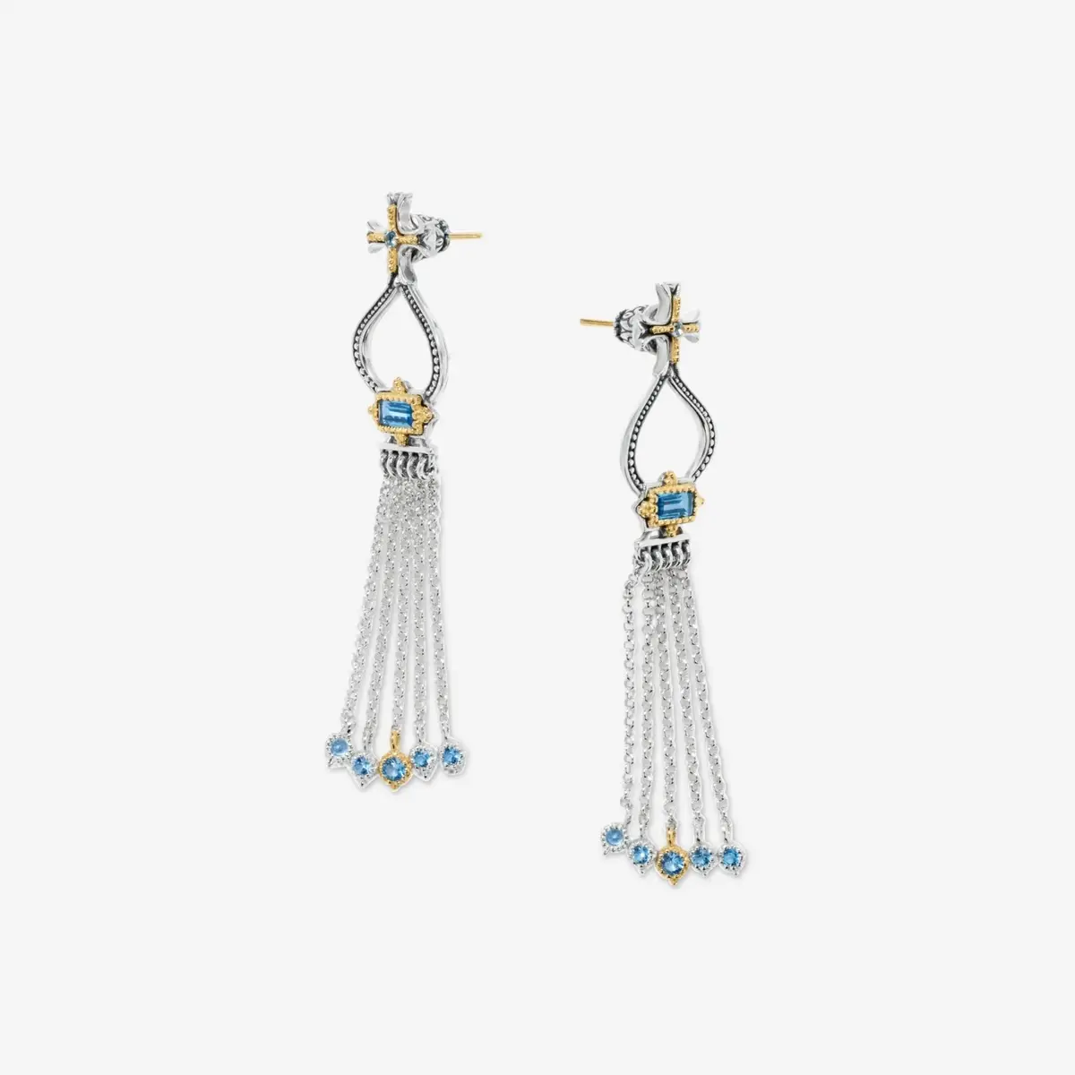 Konstantino Konstantino Dome Sterling Silver & 18K Yellow Gold Blue Spinel Tassel Earrings by The Solist | Thumbnail 2 Konstantino Konstantino Dome Sterling Silver & 18K Yellow Gold Blue Spinel Tassel Earrings by The Solist | Thumbnail 2