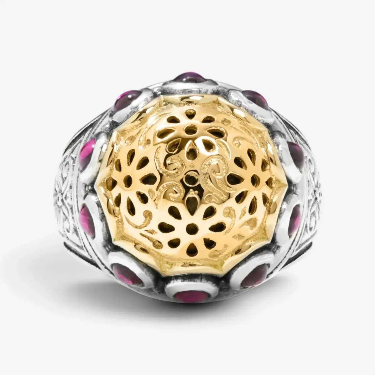 Konstantino Konstantino Dome Sterling Silver & 18K Yellow Gold Corundum Ring Sz. 7 by The Solist | Thumbnail 2