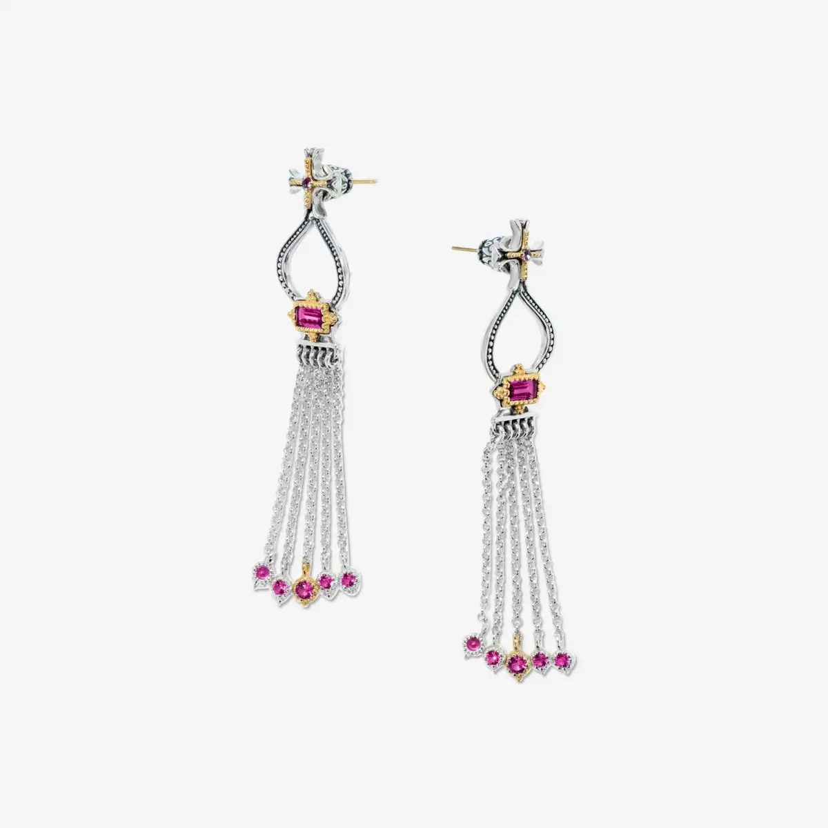 Konstantino Konstantino Dome Sterling Silver & 18K Yellow Gold Corundum Tassel Earrings by The Solist | Thumbnail 3 Konstantino Konstantino Dome Sterling Silver & 18K Yellow Gold Corundum Tassel Earrings by The Solist | Thumbnail 3