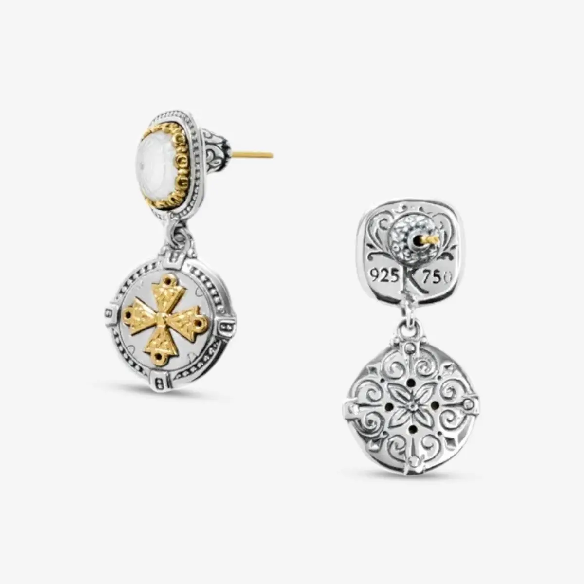 Konstantino Konstantino Dome Sterling Silver & 18K Yellow Gold Mother of Pearl Drop Earrings by The Solist | Thumbnail 2 Konstantino Konstantino Dome Sterling Silver & 18K Yellow Gold Mother of Pearl Drop Earrings by The Solist | Thumbnail 2