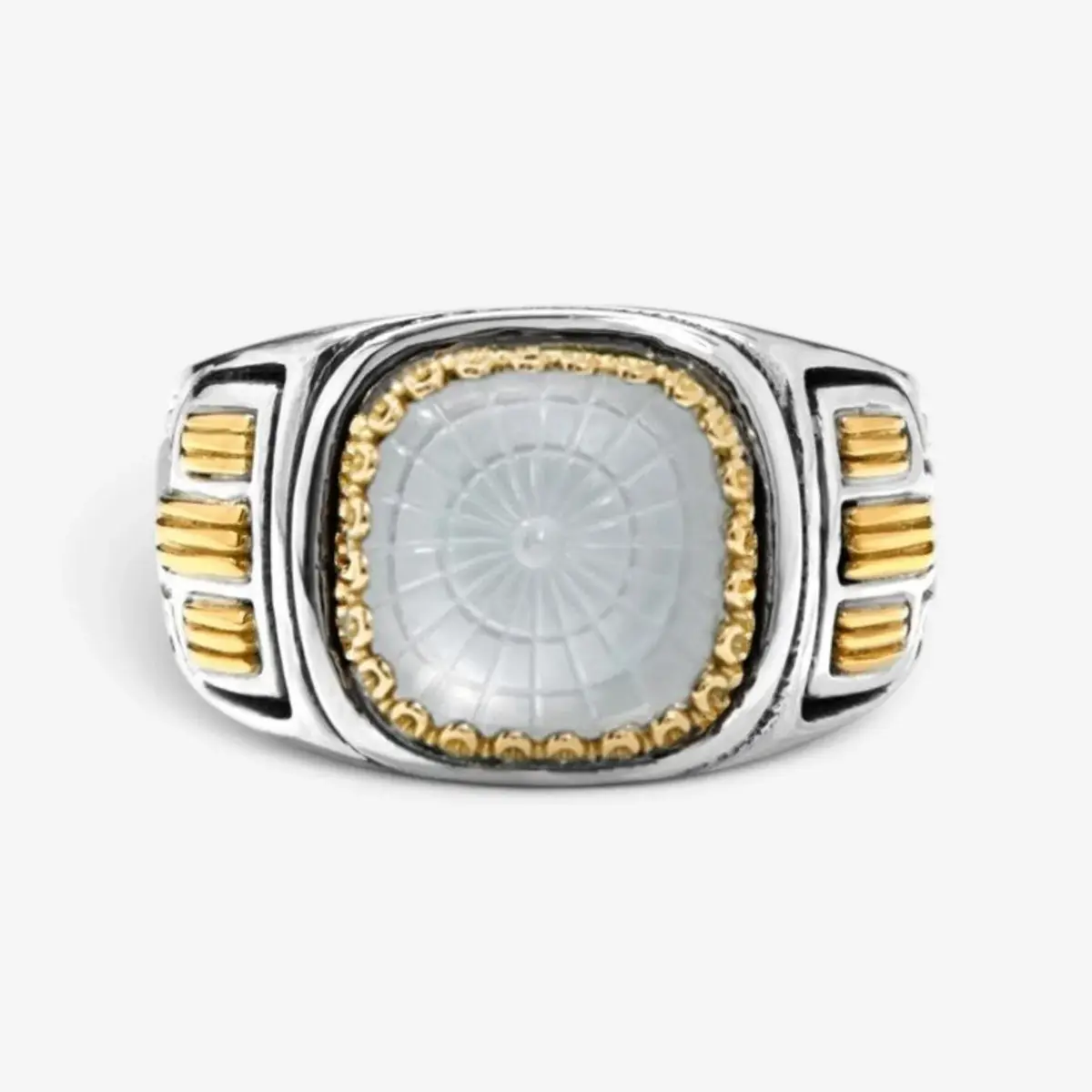 Konstantino Konstantino Dome Sterling Silver & 18K Yellow Gold Mother of Pearl Ring Sz. 7 by The Solist | Thumbnail 3