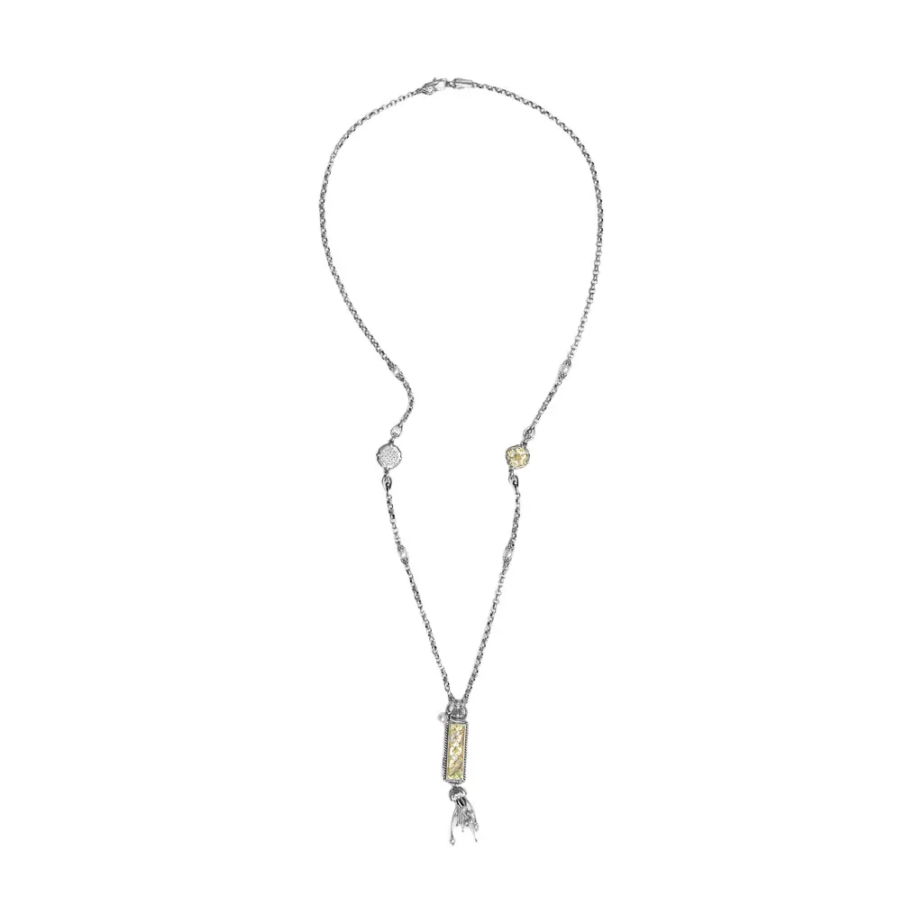 Konstantino Hestia 18K Yellow Gold & Sterling Silver MOP Pendant Necklace KOMK4732-280-28 by The Solist Konstantino Hestia 18K Yellow Gold & Sterling Silver MOP Pendant Necklace KOMK4732-280-28 by The Solist