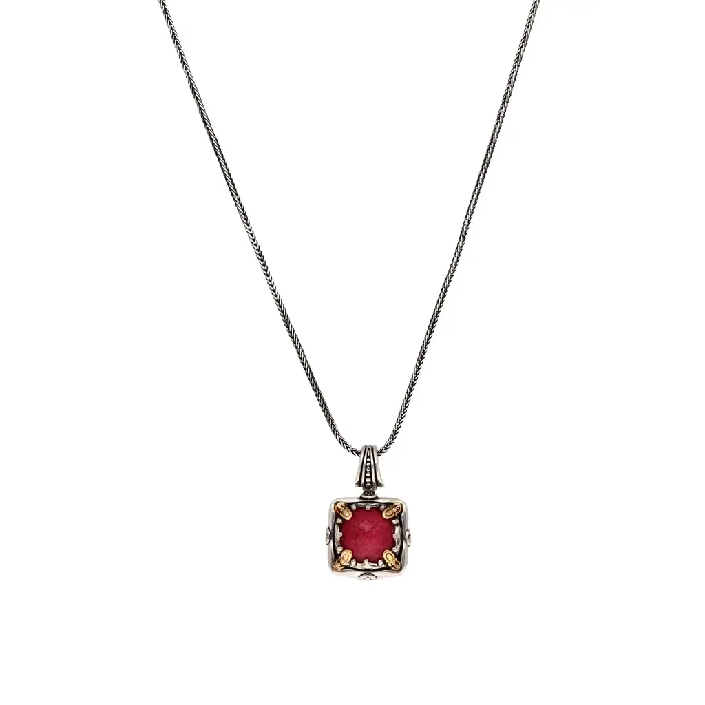 Konstantino Nightfall Sterling Silver and 18k Yellow Gold Thuilte Doublet Pendant Necklace by The Solist Konstantino Nightfall Sterling Silver and 18k Yellow Gold Thuilte Doublet Pendant Necklace by The Solist