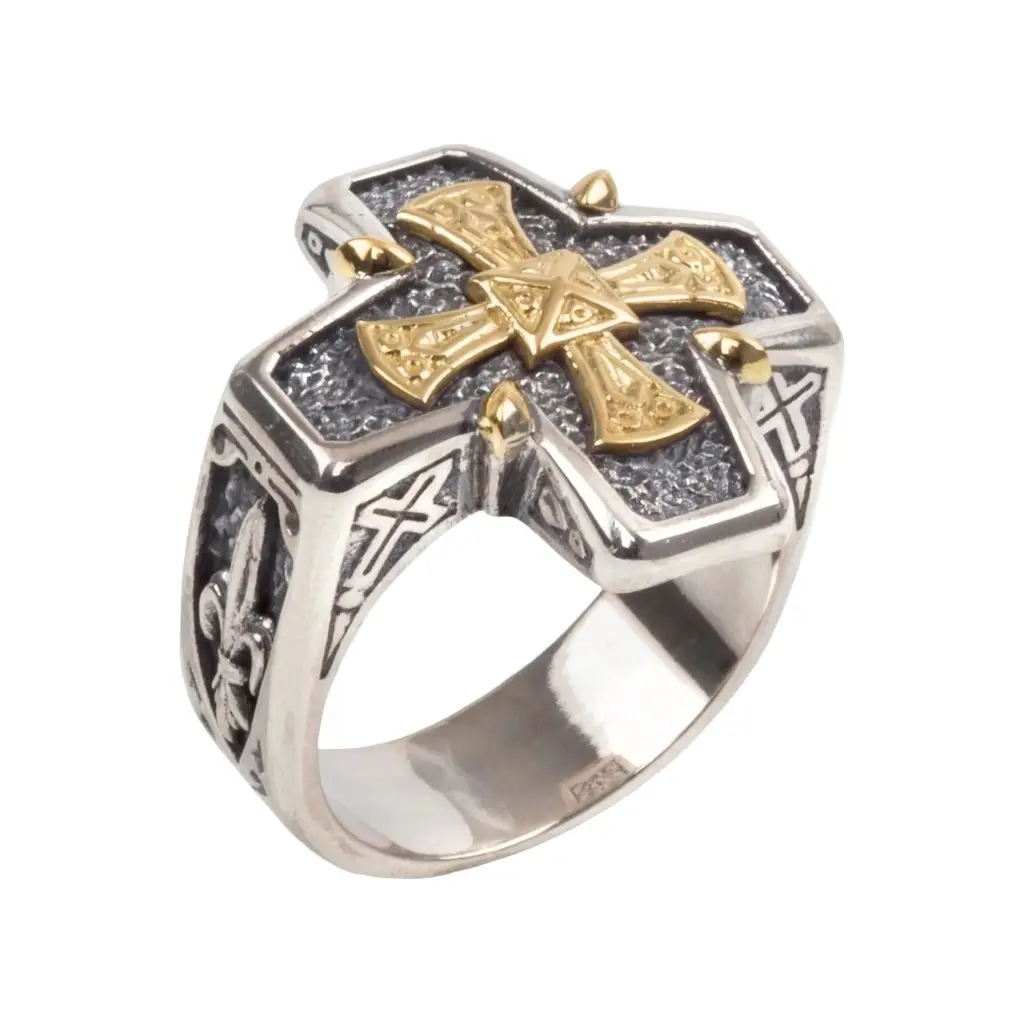 Konstantino Stavros Sterling Silver & 18k Yellow Gold Ring Sz. 10 by The Solist