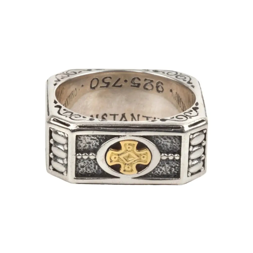 Konstantino Stavros Sterling Silver and 18K Yellow Gold Ring Sz. 10 by The Solist
