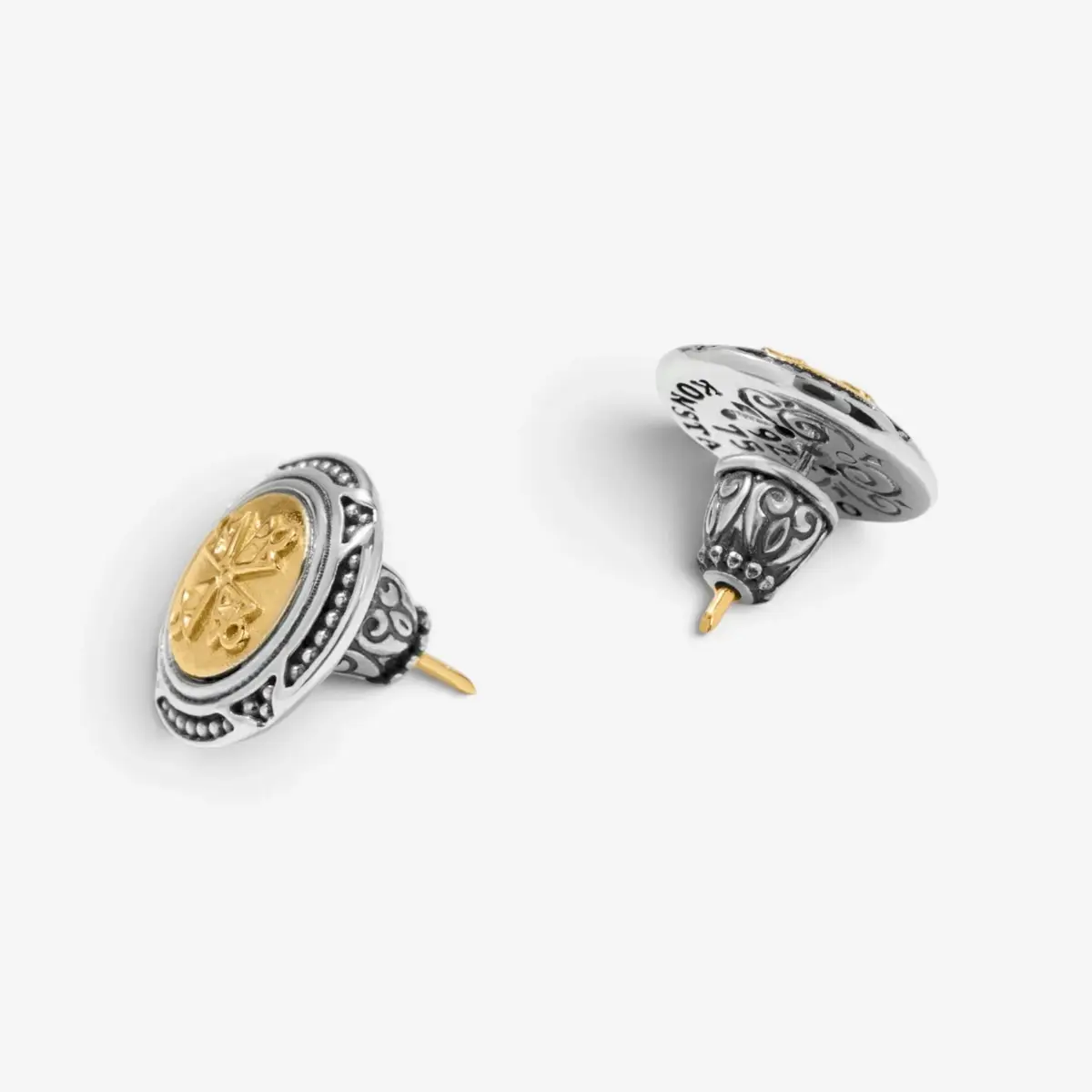Konstantino Konstantino Sterling Silver & 18K Yellow Gold Cross Stud Earrings by The Solist | Thumbnail 2 Konstantino Konstantino Sterling Silver & 18K Yellow Gold Cross Stud Earrings by The Solist | Thumbnail 2