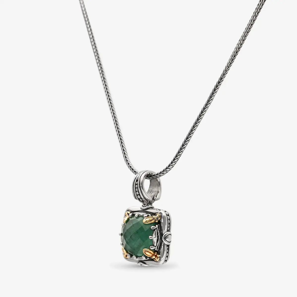Konstantino Konstantino Sterling Silver and 18K Yellow Gold, Green Aventurine Doublet Nightfall Pendant Necklace by The Solist | Thumbnail 2 Konstantino Konstantino Sterling Silver and 18K Yellow Gold, Green Aventurine Doublet Nightfall Pendant Necklace by The Solist | Thumbnail 2