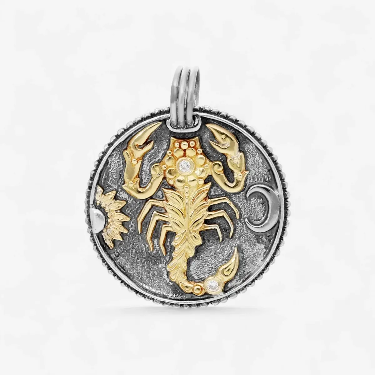 Konstantino Konstantino Zodiac Scorpio Sterling Silver & 18K Yellow Gold Diamond Carved Pendant by The Solist | Thumbnail 2 Konstantino Konstantino Zodiac Scorpio Sterling Silver & 18K Yellow Gold Diamond Carved Pendant by The Solist | Thumbnail 2