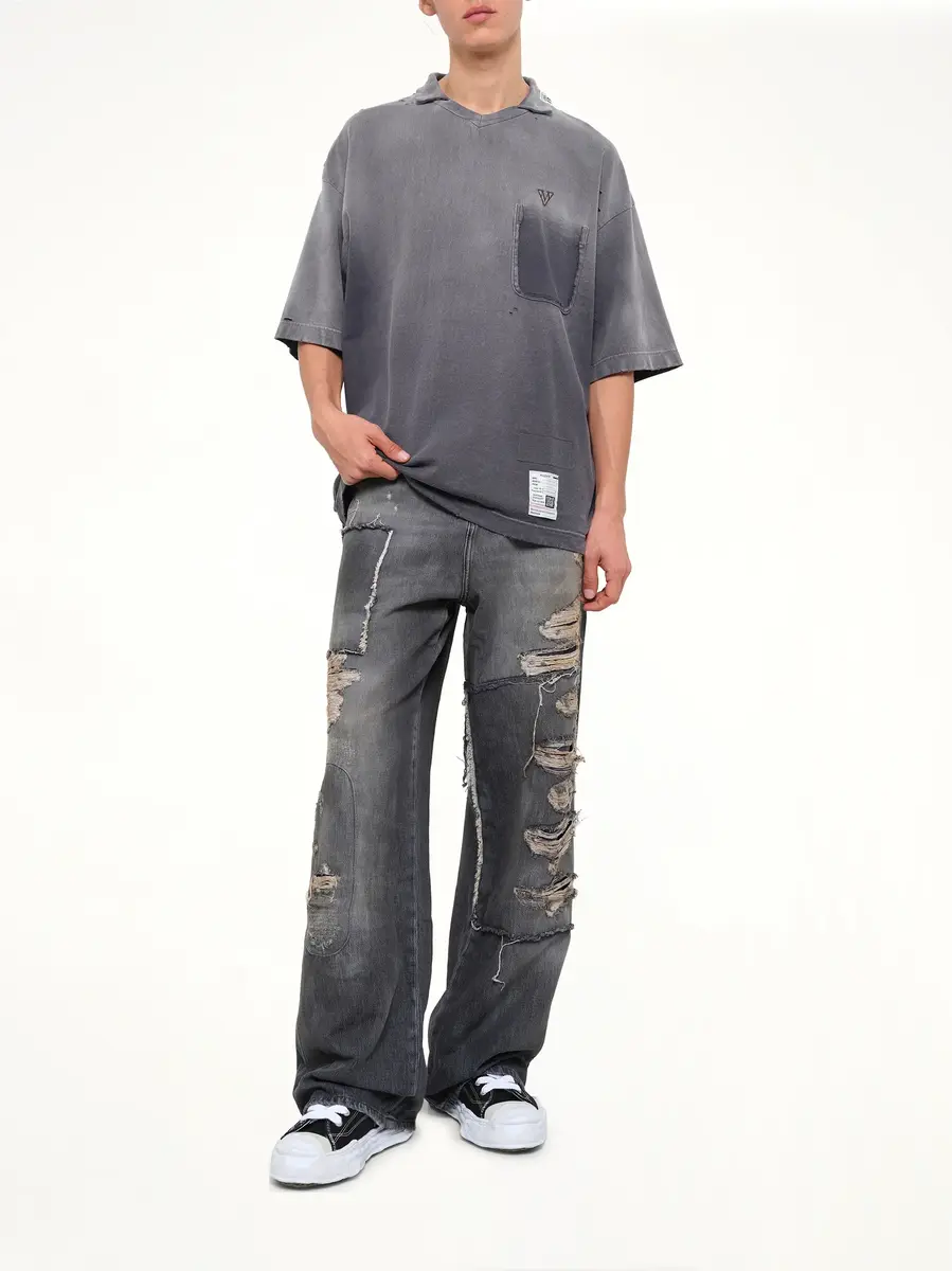 Maison MIHARA YASUHIRO Sun Faded Collared T-shirt | Thumbnail 4