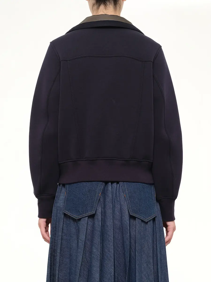 Sacai Sponge Sweat Blouson in Navy/dark Khaki | Thumbnail 5 Sacai Sponge Sweat Blouson in Navy/dark Khaki | Thumbnail 5