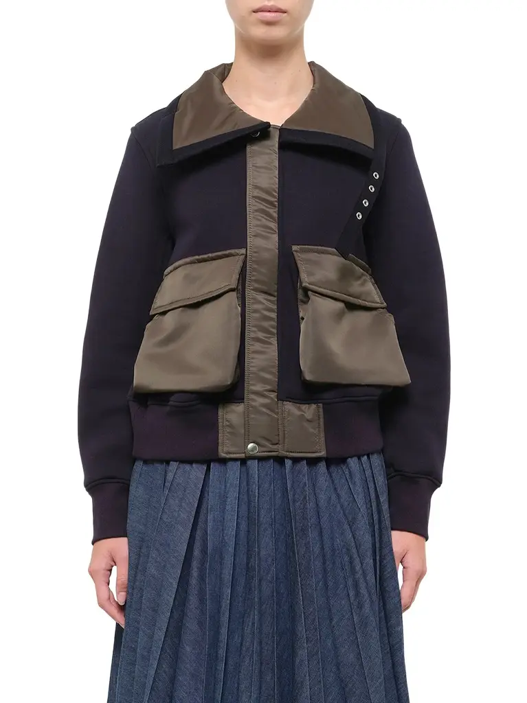 Sponge Sweat Blouson in Navy/dark Khaki Sponge Sweat Blouson in Navy/dark Khaki