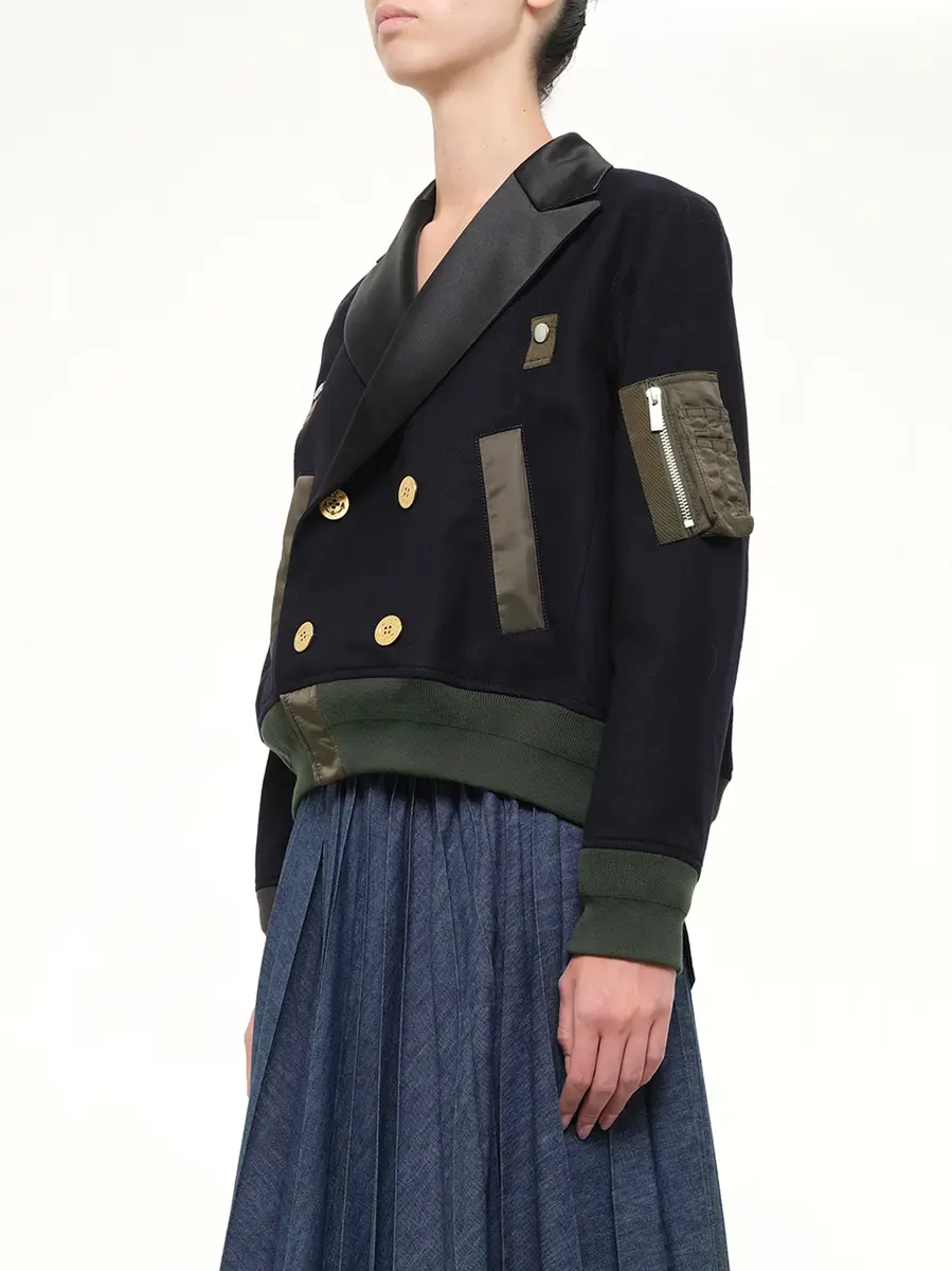 Sacai Wool Flannel x Nylon Twill Jacket | Thumbnail 3 Sacai Wool Flannel x Nylon Twill Jacket | Thumbnail 3