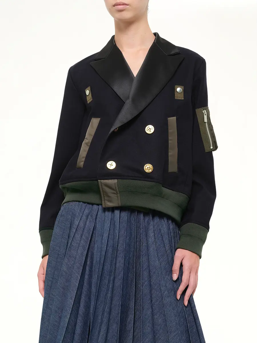 Sacai Wool Flannel x Nylon Twill Jacket | Thumbnail 6 Sacai Wool Flannel x Nylon Twill Jacket | Thumbnail 6