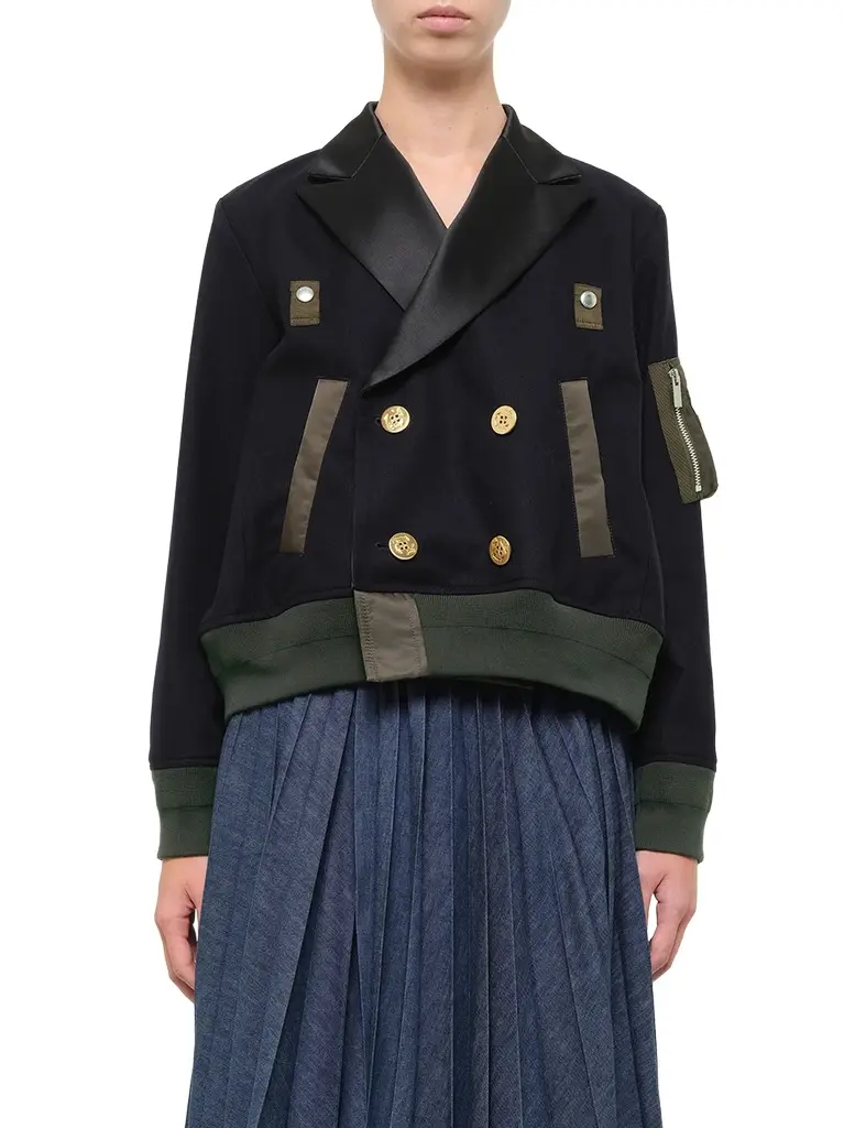 Wool Flannel x Nylon Twill Jacket Wool Flannel x Nylon Twill Jacket