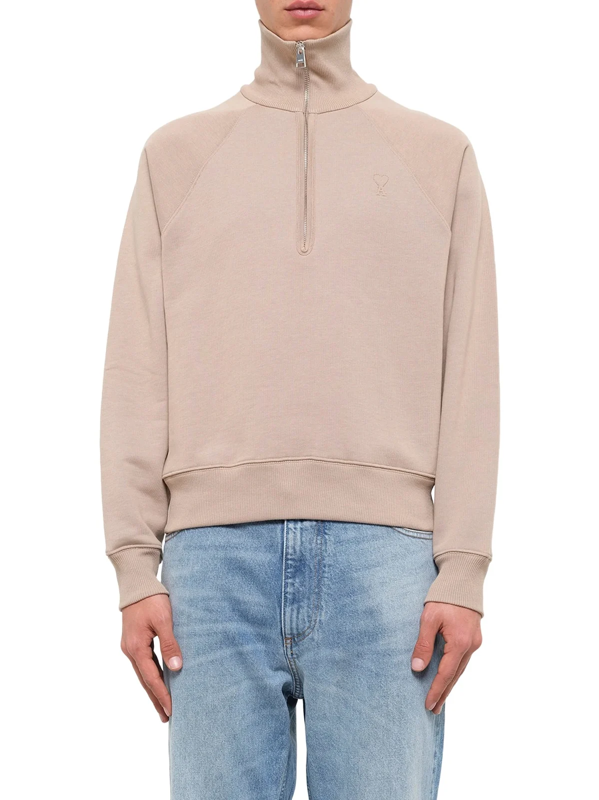 AMI PARIS Embossed Ami De Coeur Zipped Sweatshirt