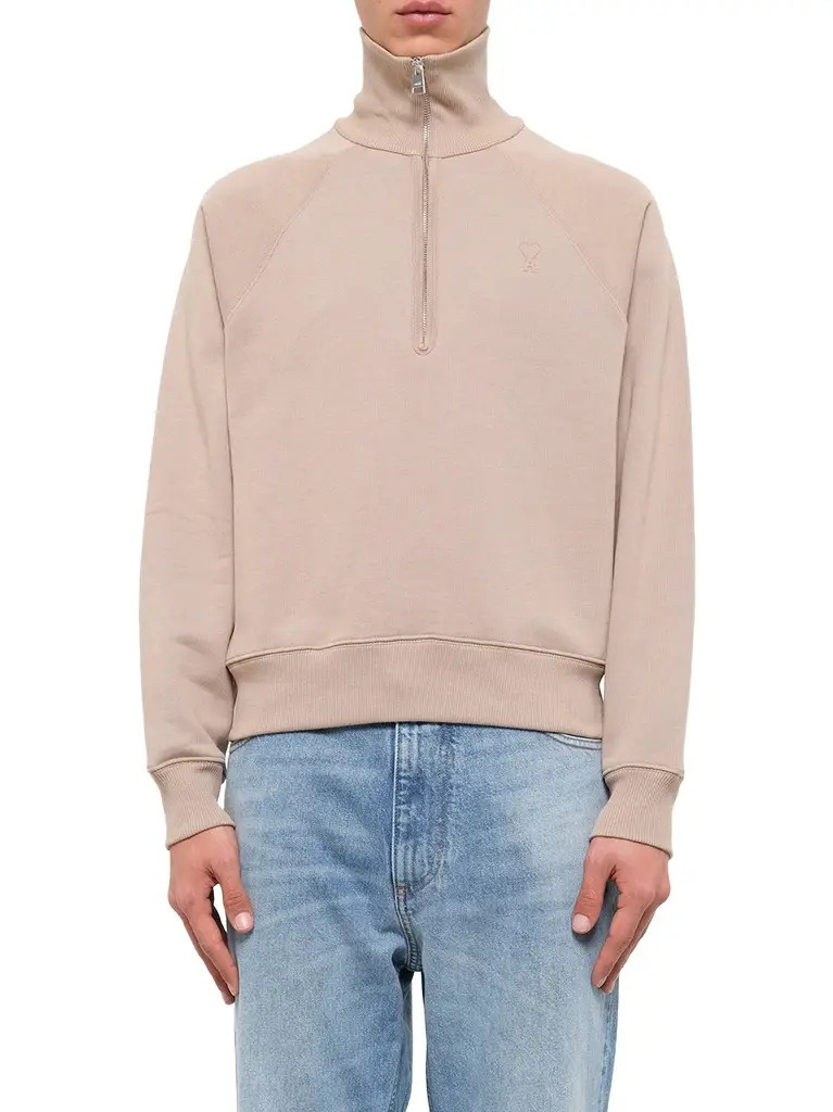 AMI PARIS Embossed Ami De Coeur Zipped Sweatshirt
