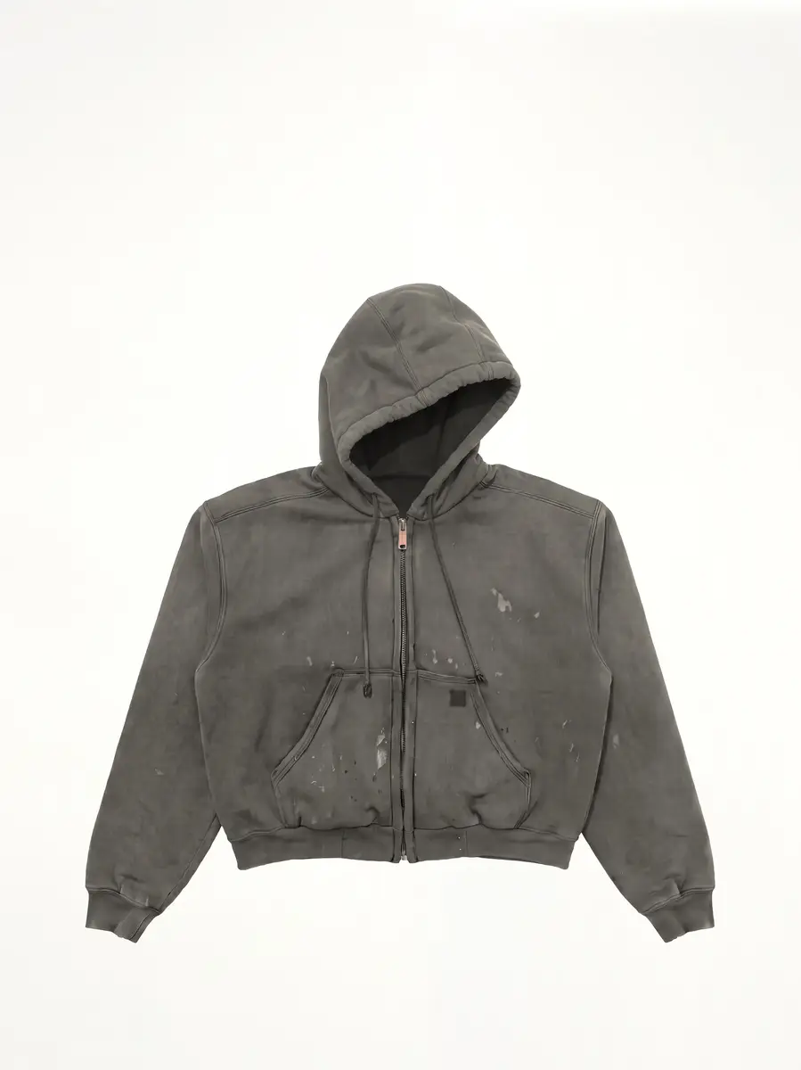 WALD Reworked Work Zipper Hoodie in Dark Earth Tones | Thumbnail 2 WALD Reworked Work Zipper Hoodie in Dark Earth Tones | Thumbnail 2