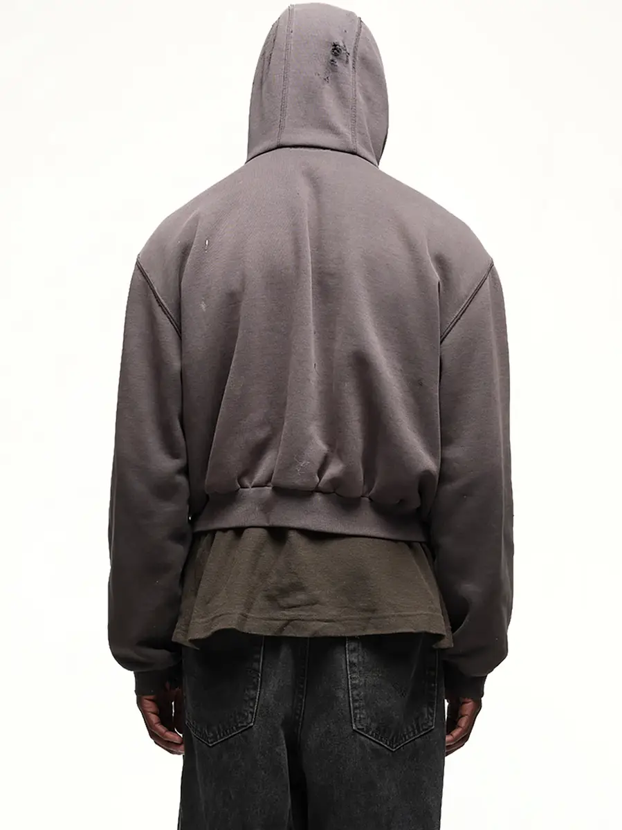 WALD Reworked Work Zipper Hoodie in Dark Earth Tones | Thumbnail 5 WALD Reworked Work Zipper Hoodie in Dark Earth Tones | Thumbnail 5