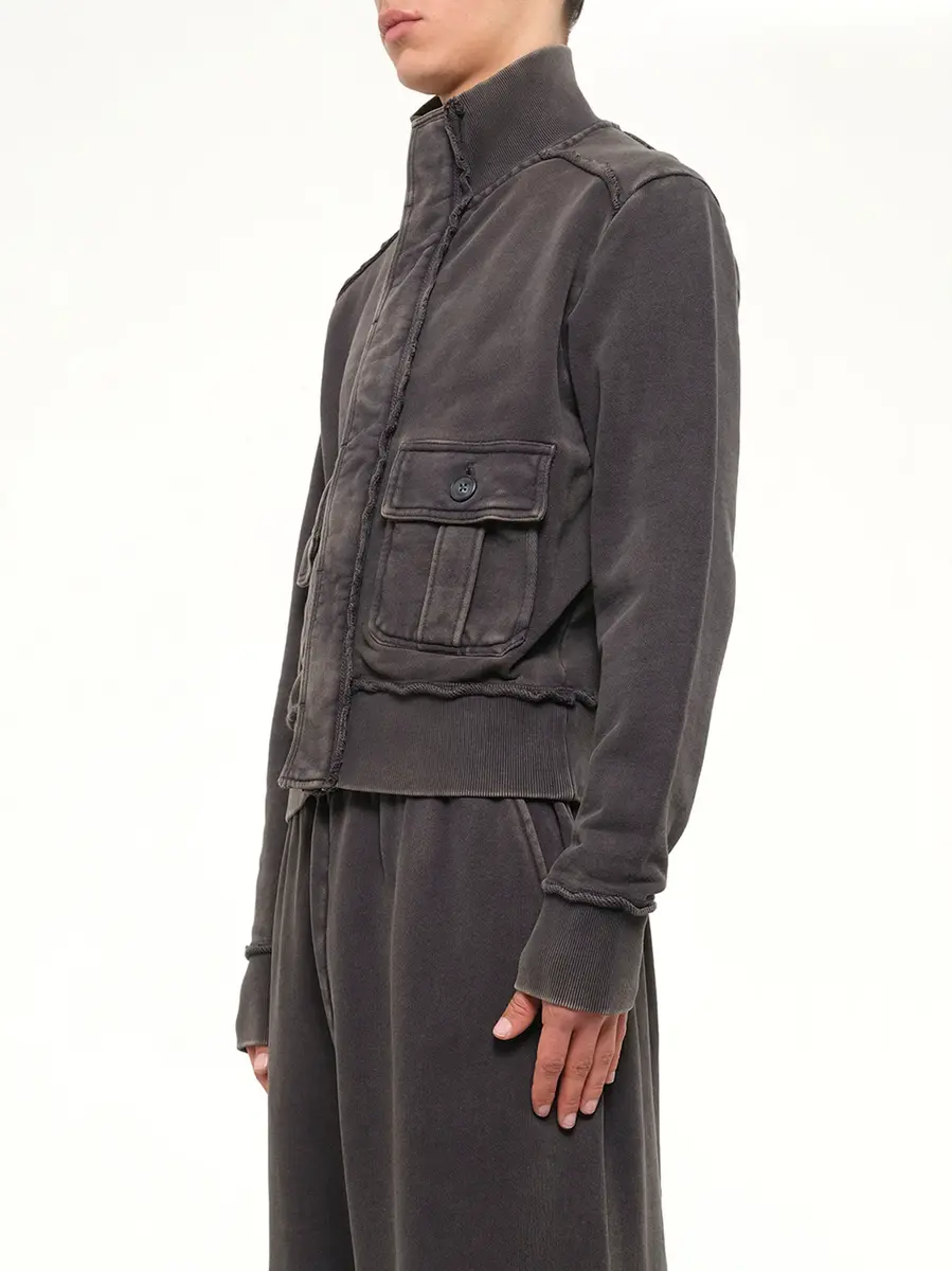 Entire Studios Supply Track Jacket in Washed Black | Thumbnail 3