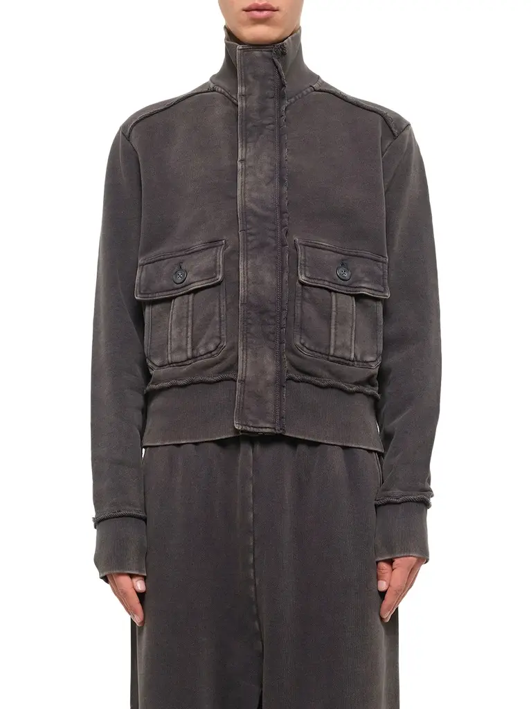 Entire Studios Supply Track Jacket in Washed Black