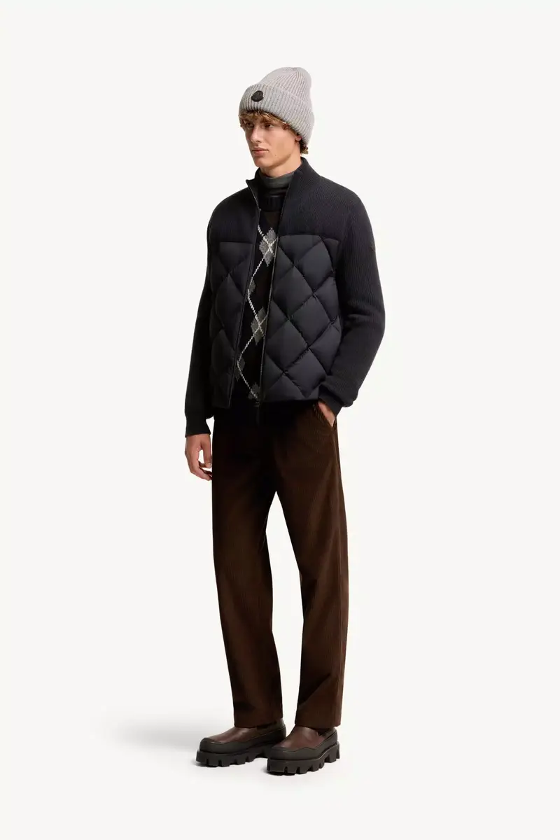 Moncler Wool-cashmere Down Cardigan | Thumbnail 3