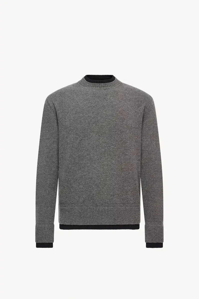 Moncler Leather Logo Wool & Cashmere Blend Sweater | Thumbnail 2