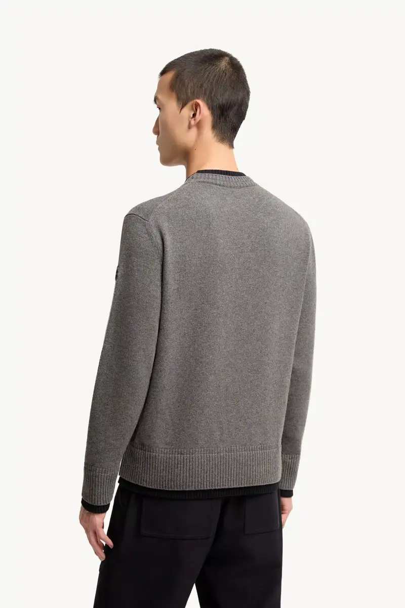 Moncler Leather Logo Wool & Cashmere Blend Sweater | Thumbnail 6