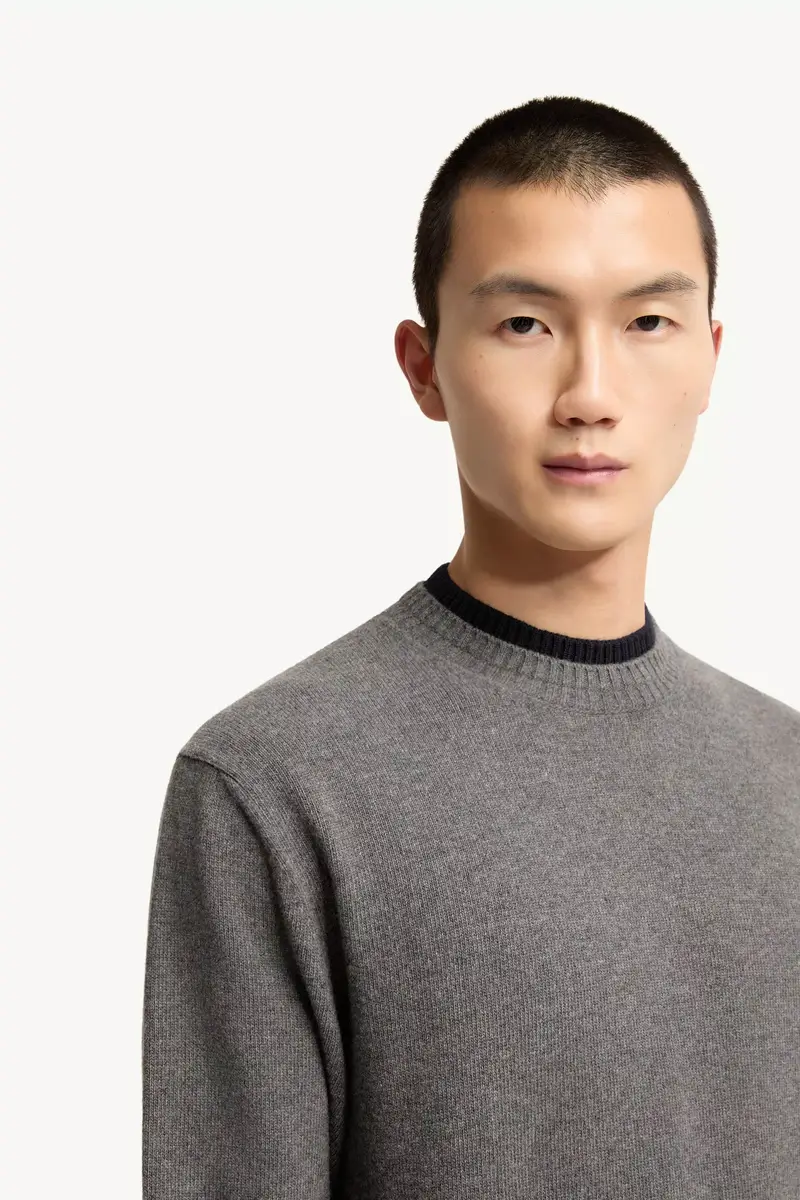 Moncler Leather Logo Wool & Cashmere Blend Sweater | Thumbnail 7