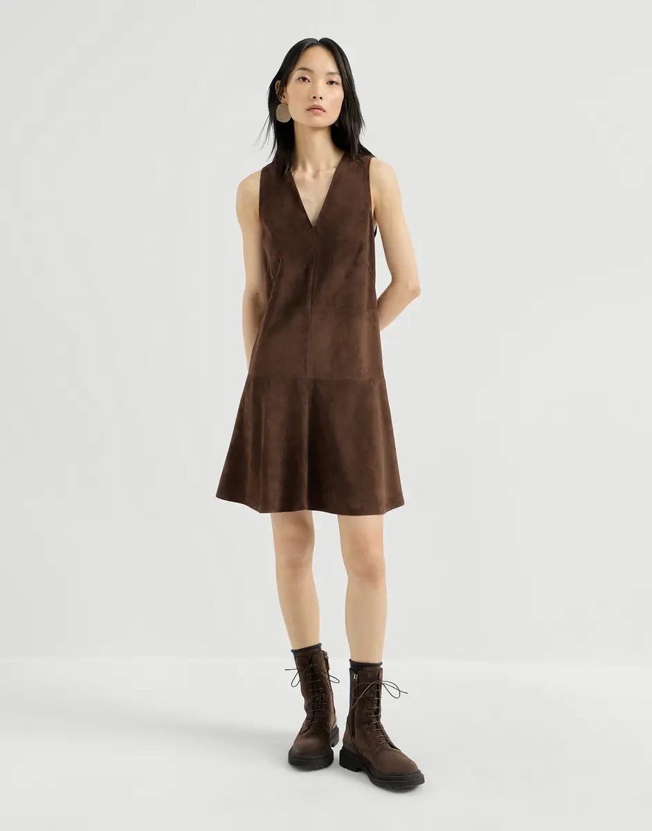 Brunello Cucinelli Suede mini dress | Thumbnail 2 Brunello Cucinelli Suede mini dress | Thumbnail 2
