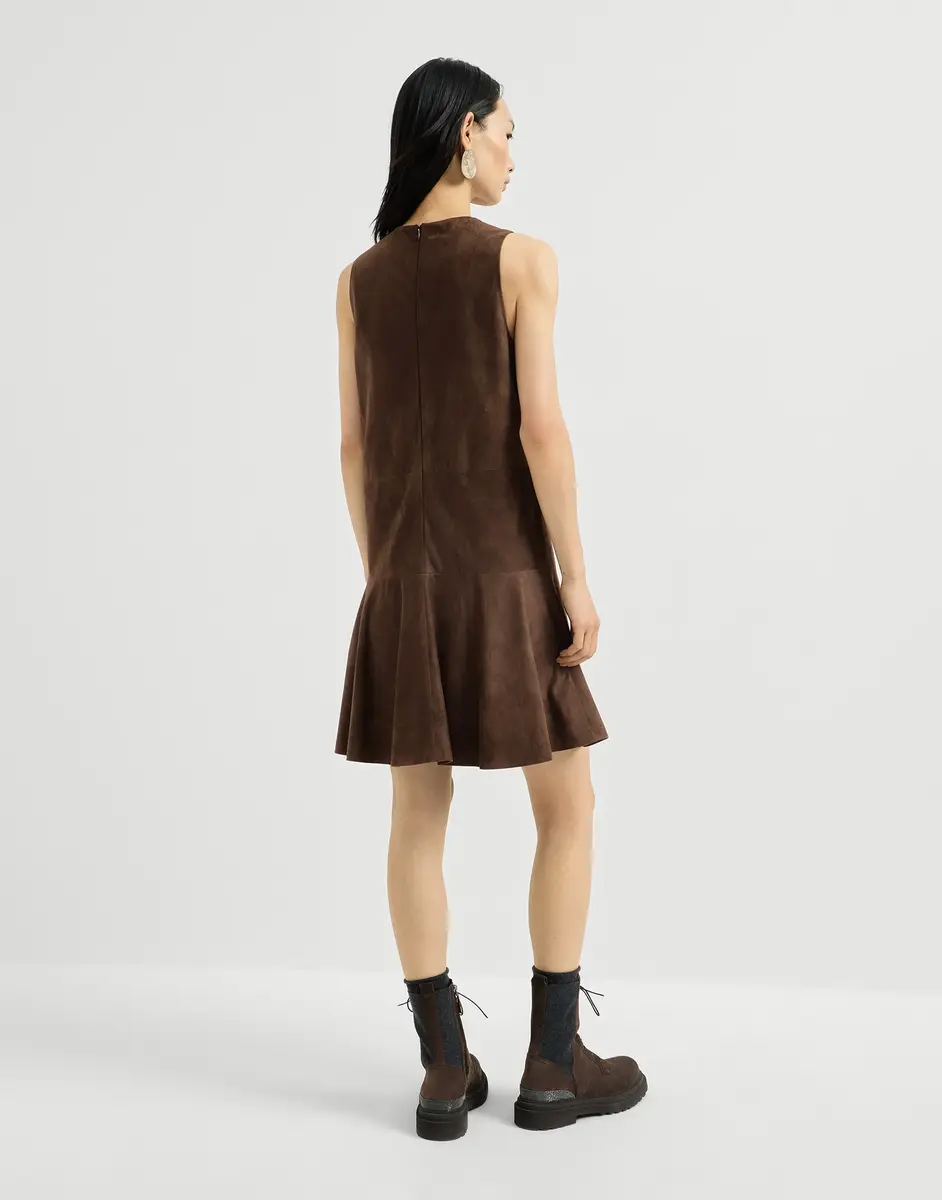 Brunello Cucinelli Suede mini dress | Thumbnail 3 Brunello Cucinelli Suede mini dress | Thumbnail 3