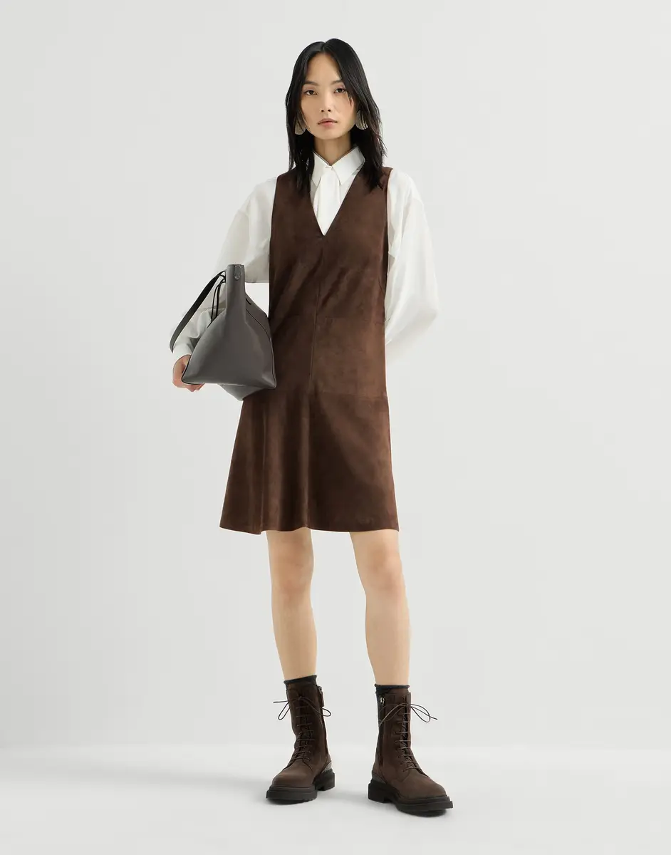 Brunello Cucinelli Suede mini dress | Thumbnail 6 Brunello Cucinelli Suede mini dress | Thumbnail 6