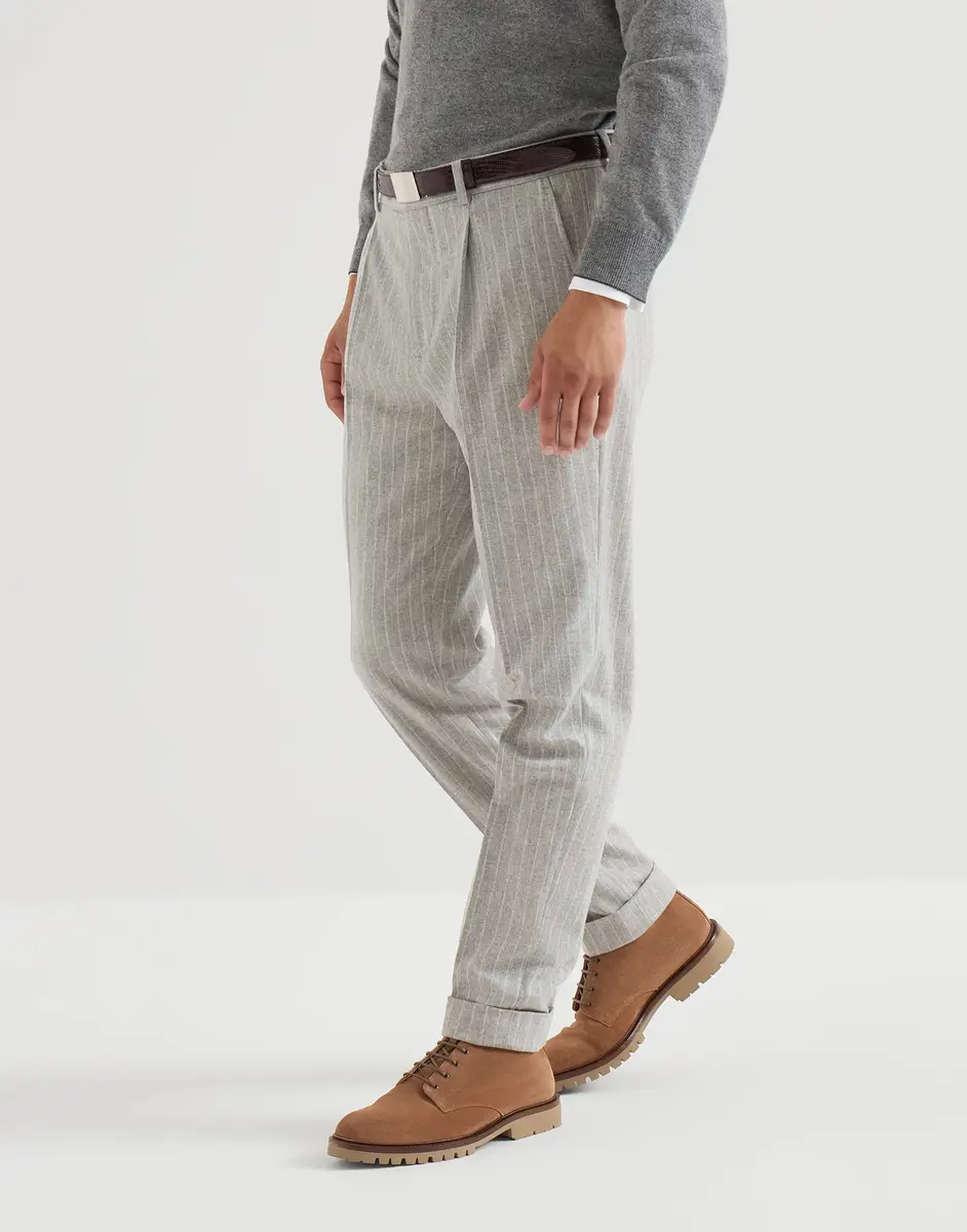 Brunello Cucinelli Chalk stripe flannel trousers | Thumbnail 2 Brunello Cucinelli Chalk stripe flannel trousers | Thumbnail 2