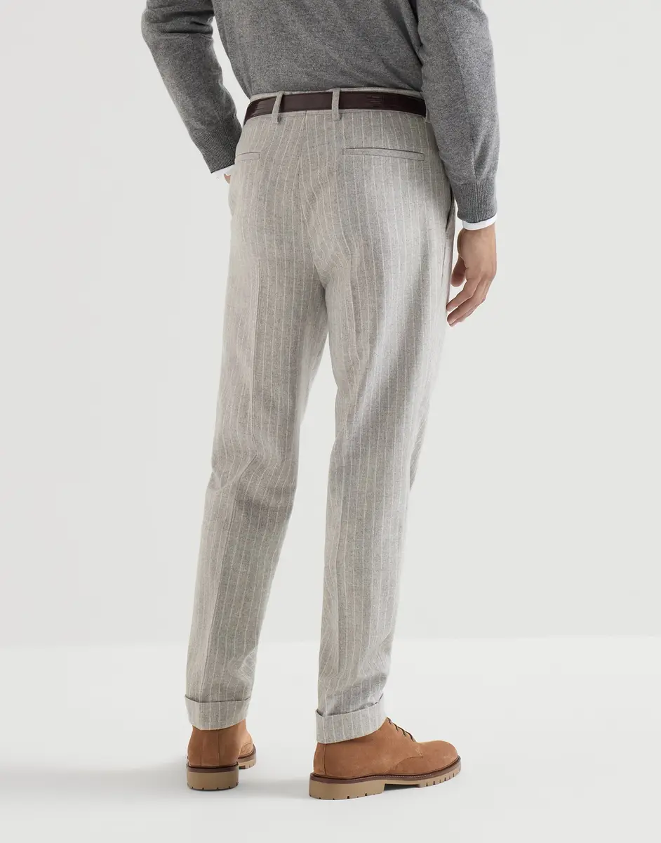 Brunello Cucinelli Chalk stripe flannel trousers | Thumbnail 3 Brunello Cucinelli Chalk stripe flannel trousers | Thumbnail 3