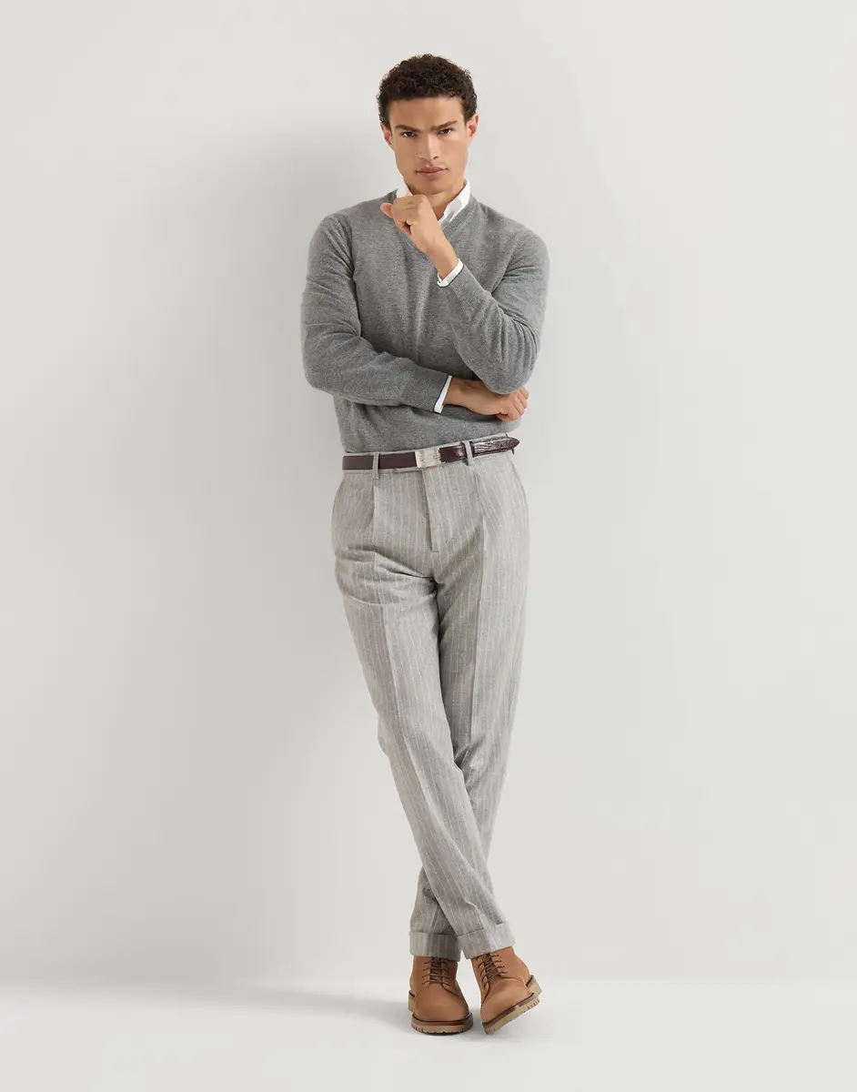 Brunello Cucinelli Chalk stripe flannel trousers | Thumbnail 5 Brunello Cucinelli Chalk stripe flannel trousers | Thumbnail 5