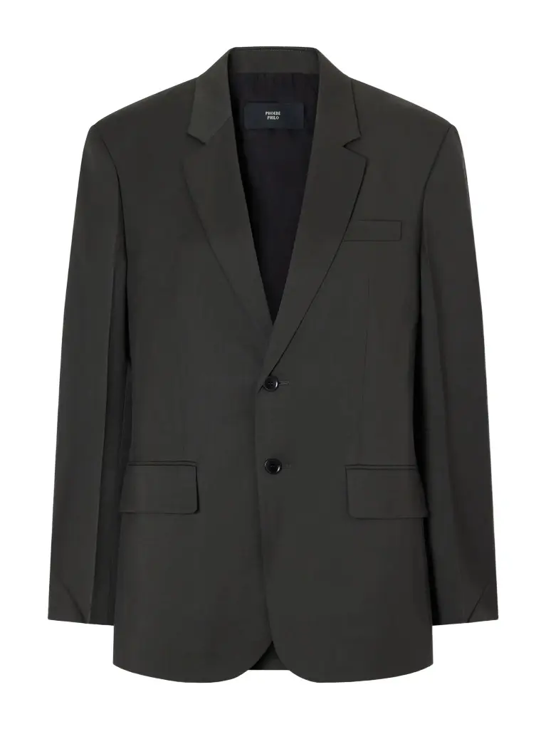 Wool and mohair-blend twill blazer