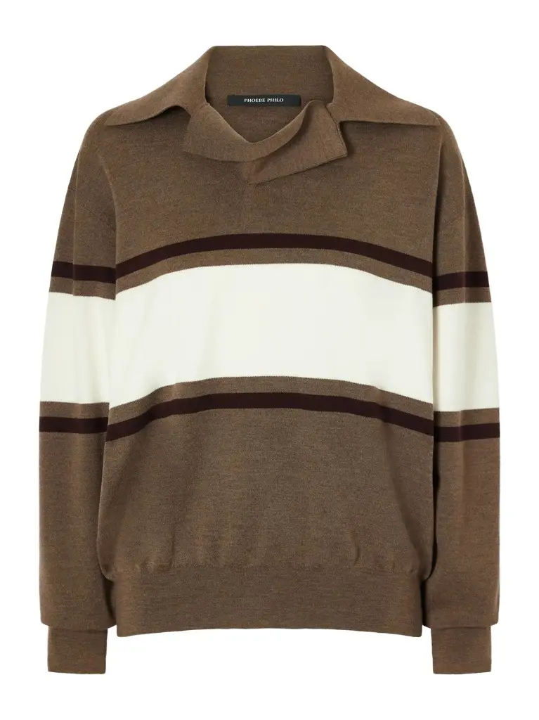 Striped wool polo sweater Striped wool polo sweater