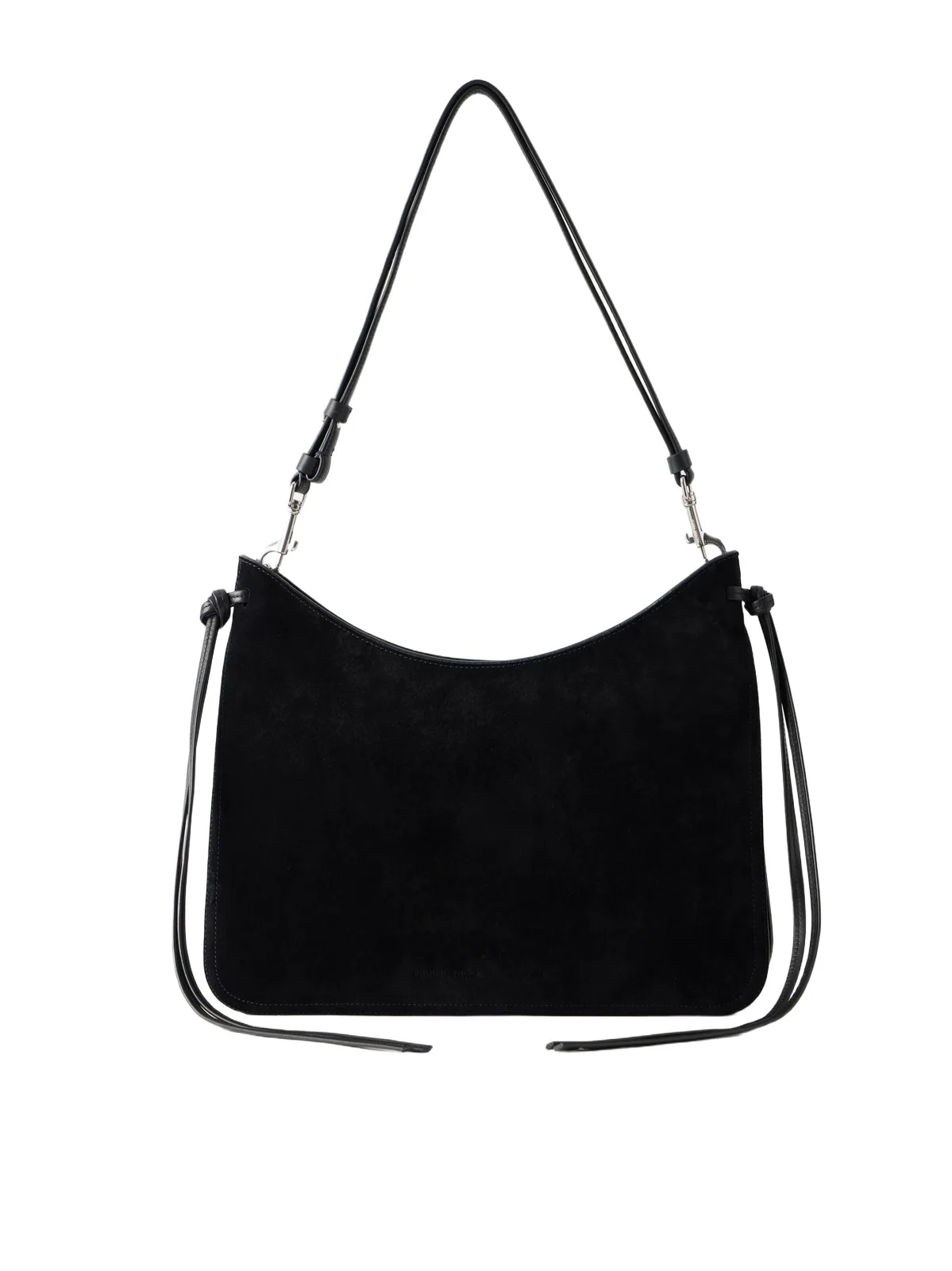 Gig leather-trimmed suede shoulder bag Gig leather-trimmed suede shoulder bag