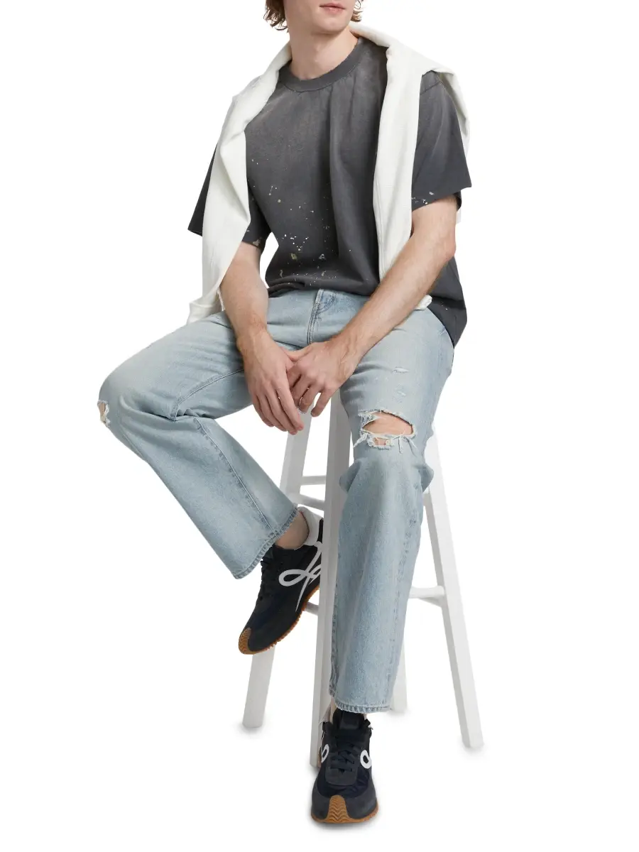 John Elliott Men Odeon Splatter Cotton T-Shirt | Thumbnail 2