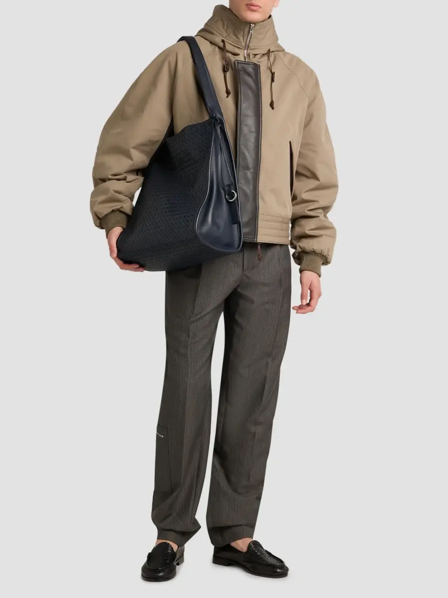 Bottega Veneta Men's Cotton Canvas & Leather Padded Jacket | Thumbnail 2 Bottega Veneta Men's Cotton Canvas & Leather Padded Jacket | Thumbnail 2