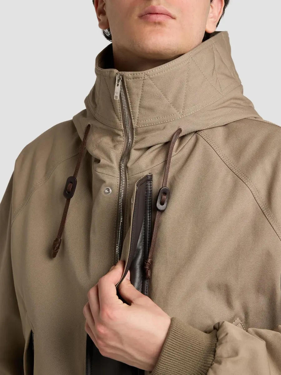 Bottega Veneta Men's Cotton Canvas & Leather Padded Jacket | Thumbnail 6 Bottega Veneta Men's Cotton Canvas & Leather Padded Jacket | Thumbnail 6