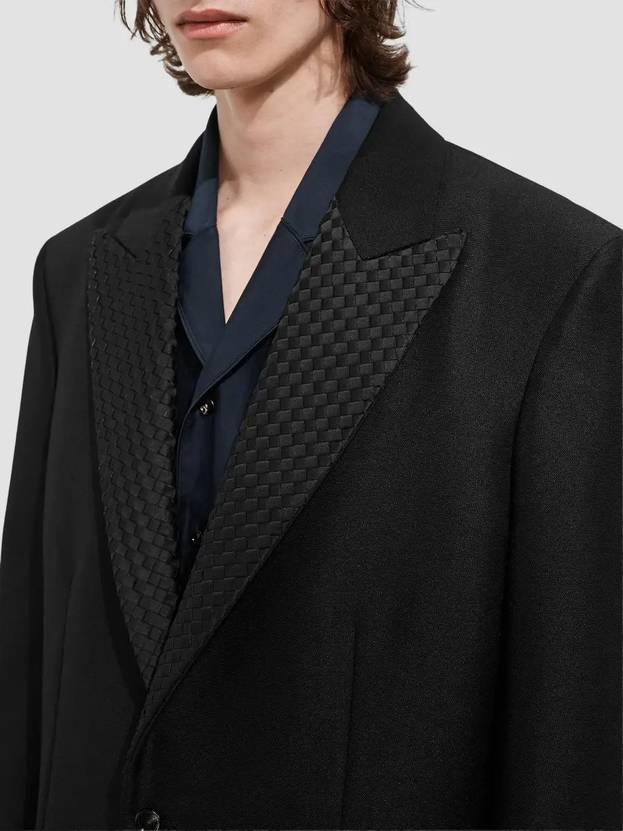 Bottega Veneta Men's Intrecciato-Lapel Mohair-Wool Jacket | Thumbnail 5 Bottega Veneta Men's Intrecciato-Lapel Mohair-Wool Jacket | Thumbnail 5