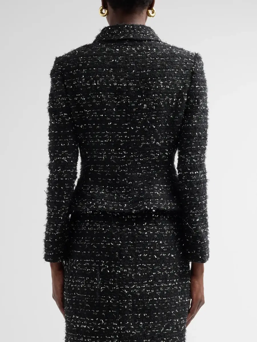 Teri Jon by Rickie Freeman Women's Metallic Bouclé Jacket | Thumbnail 3
