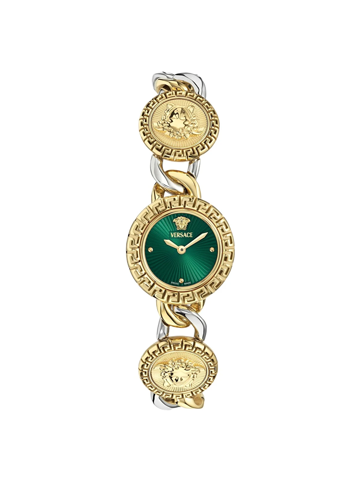 Versace Women's La Greca Stud Icon Two-Tone Stainless Steel & Yellow Goldtone IP Bracelet Watch/28MM