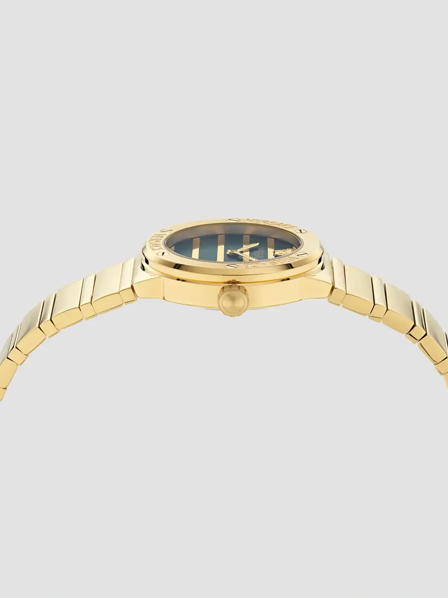 Versace Women's Greca Logo Goldtone Stainless Steel & Green Mother-Of-Pearl Bracelet Watch/33MM | Thumbnail 3