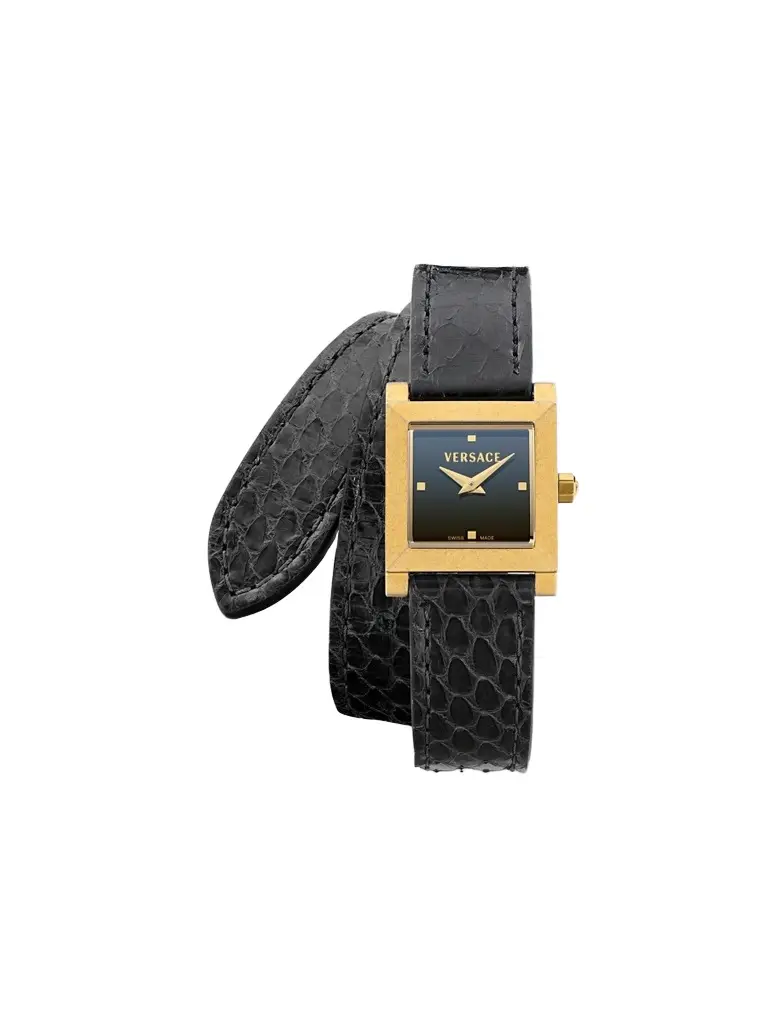 Versace Women's Mosaic Goldtone Stainless Steel & Leather Wrap Watch/22MM