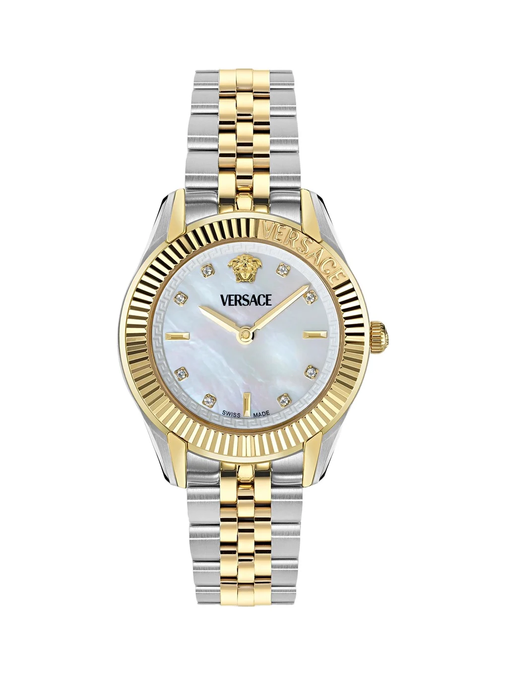 Versace Women's Greca Time Two-Tone Stainless Steel & 0.04 TCW Diamond Bracelet Watch/30MM