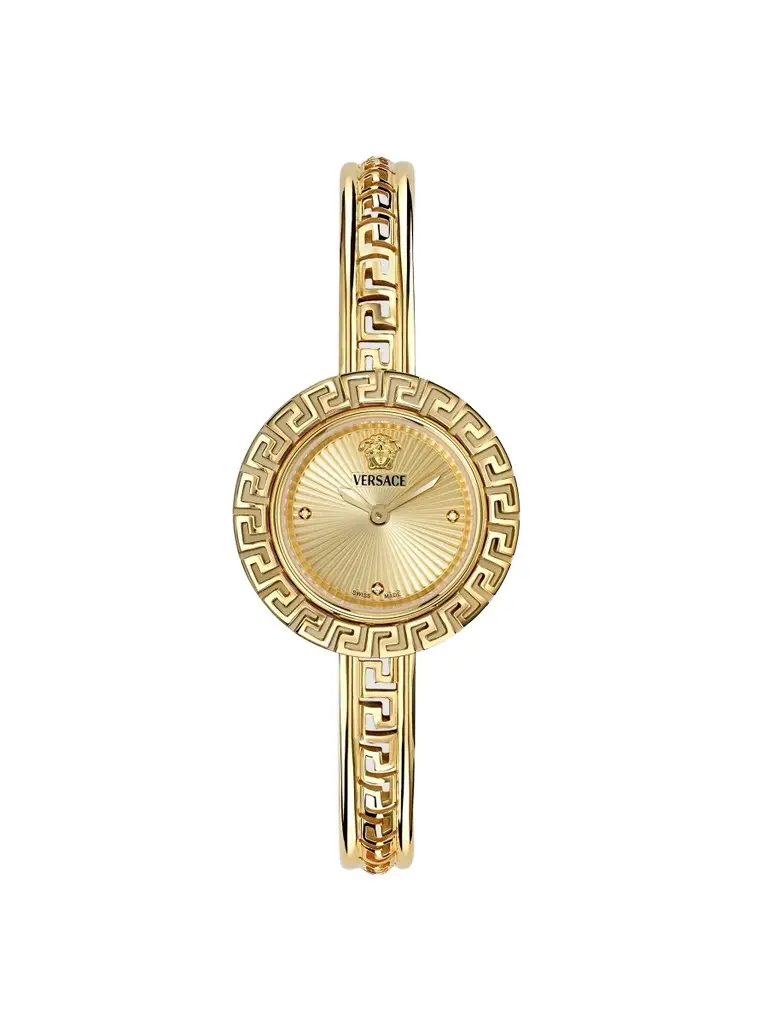 Versace Women's Greca Goldtone Stainless Steel, 0.01 TCW Diamond & Leather 3-Piece Watch Set/28MM