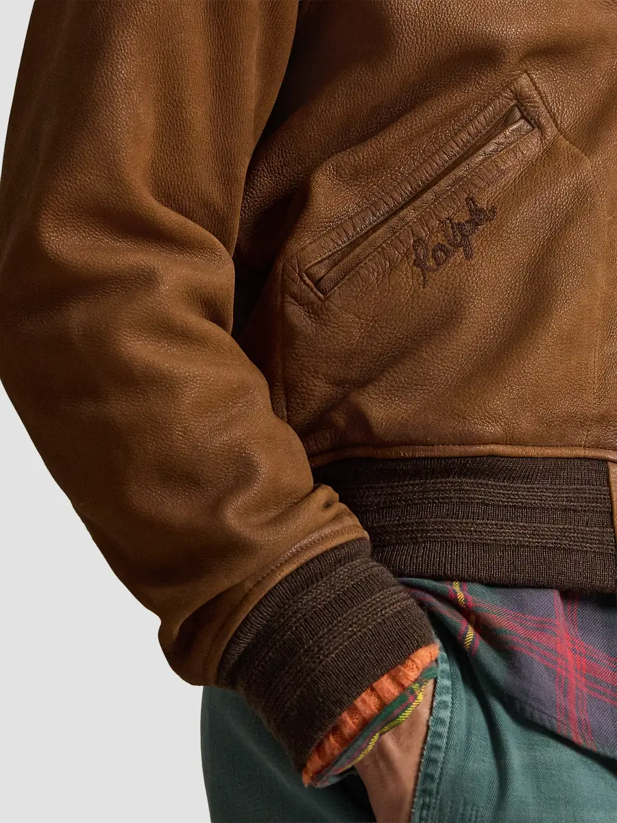 Polo Ralph Lauren Men's Leather Letterman Jacket | Thumbnail 6 Polo Ralph Lauren Men's Leather Letterman Jacket | Thumbnail 6